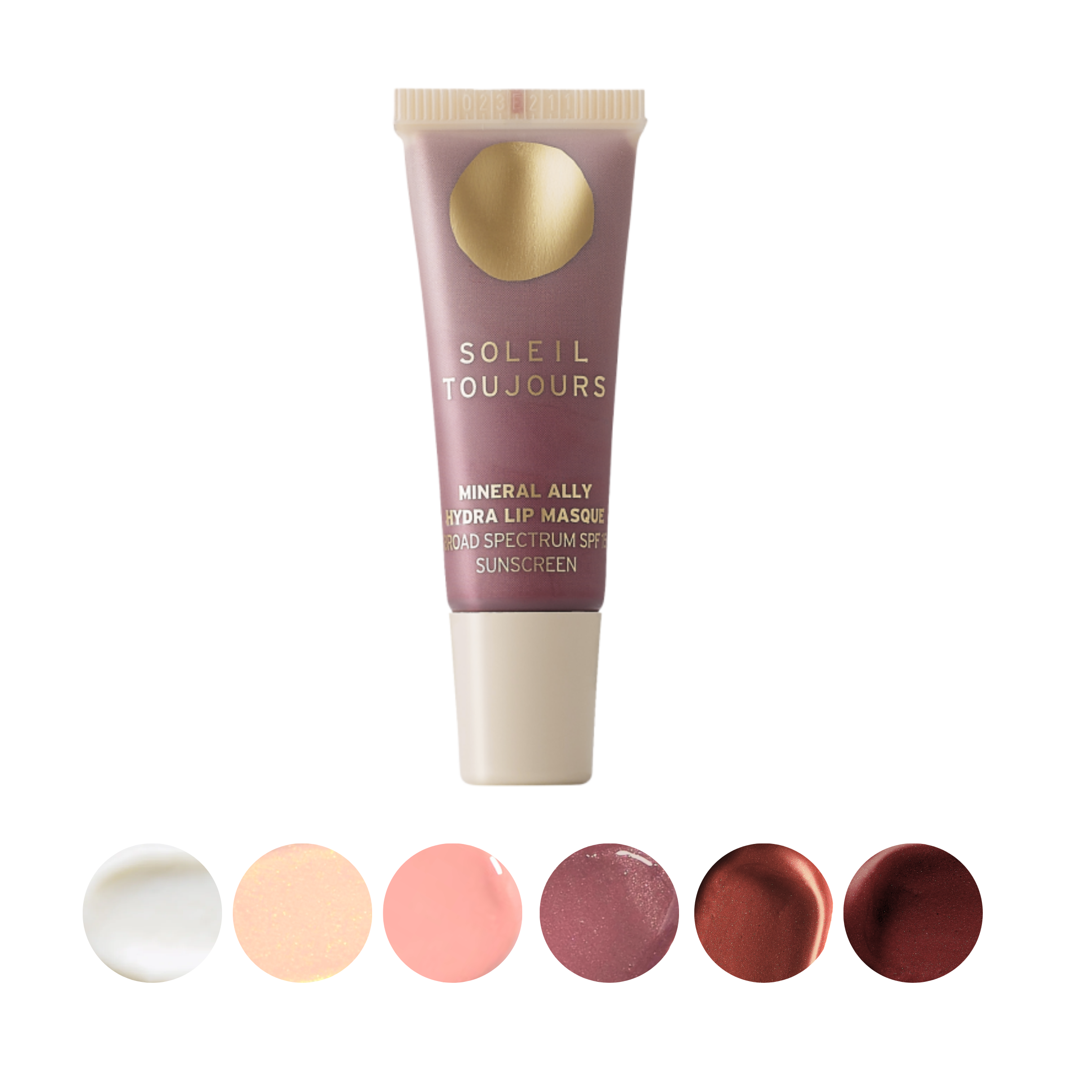 6 shades of mineral SPF15 lip color